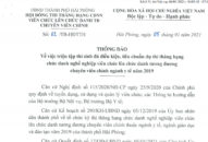 Thông báo triệu tập thí sinh đủ điều kiện, tiêu chuẩn dự thi thăng hạng thuộc ngành y tế năm 2019
