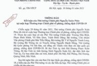 Thủ tướng Chính phủ: Nâng cao mức cảnh báo, cảnh giác phòng, chống dịch Covid-19