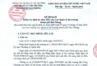 Cục Quản lý thị trường thành phố Hải Phòng ban hành Kế hoạch kiểm tra định kỳ năm 2021