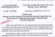 Kết luận của Phó Chủ tịch UBND Tp Nguyễn Đức Thọ tại cuộc họp với Tổ phản ứng nhanh phòng, chống dịch bệnh Covid-19 thành phố