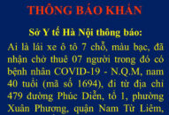 Tìm lái xe 7 chỗ chở BN1694 từ Hà Nội đến Thái Bình