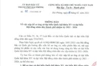 Thông báo về việc nộp hồ sơ ứng cử đại biểu Quốc hội khóa XV và đại biểu Hội đồng nhân dân thành phố nhiệm kỳ 2021 – 2026