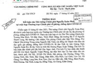 Thông báo kết luận của Thủ tướng Chính phủ tại cuộc họp Thường trực Chính phủ về phòng, chống dịch COVID-19