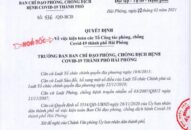 Kiện toàn các Tổ công tác phòng, chống COVID-19 thành phố Hải Phòng