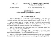 Bộ Y tế: Quyết định về việc phân bổ vắc xin phòng COVID-19