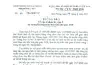 Thông báo về việc tổ chức thi vòng 1 kỳ thi tuyển công chức theo biên chế giao 2020