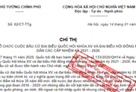 Chỉ thị của Thủ tướng Chính phủ về tổ chức cuộc bầu cử đại biểu Quốc hội khóa XV và đại biểu Hội đồng nhân dân các cấp nhiệm kỳ 2021-2026