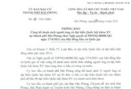 Công bố danh sách người ứng cử đại biểu Quốc hội khóa XV tại thành phố Hải Phòng