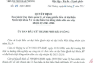 Ban hành Quy định quản lý, sử dụng phiếu bầu cử đại biểu Quốc hội khóa XV và đại biểu HĐND các cấp nhiệm kỳ 2021-2026