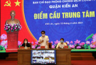 Trưởng Ban Dân vận Thành ủy Lê Trí Vũ kiểm tra công tác phòng chống dịch COVID-19 quận Kiến An