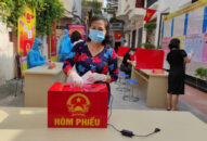 Đến 9h sáng, 100% cử tri trong Khu phong tỏa ngõ 10 Phan Chu Trinh đã hoàn thành việc bỏ phiếu 