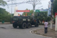 Phun hóa chất khử trùng các tuyến đường giao thông chính khu vực huyện Vĩnh Bảo