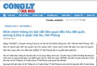 Hải Phòng: Xử phạt Báo Công lý vì đăng tải nội dung thông tin sai sự thật