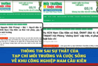 Thông tin sai sự thật của Tạp chí Môi trường và Cuộc sống về KCN Nam Cầu Kiền