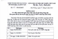 Điều chỉnh thời gian thực hiện một số nội dung công việc liên quan đến kỳ tuyển sinh vào lớp 10 THPT năm học 2021-2022