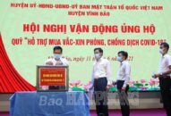 Huyện Vĩnh Bảo tặng 500 triệu đồng hỗ trợ, giúp đỡ đồng hương Vĩnh Bảo đang sinh sống, làm việc tại thành phố Hồ Chí Minh gặp khó khăn do ảnh hưởng của dịch bệnh COVID-19
