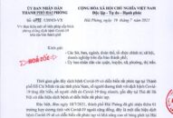 Hải Phòng thực hiện một số biện pháp cấp bách phòng chống dịch bệnh COVID-19