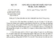 Bộ Y tế: Hướng dẫn tạm thời cách ly y tế tại nhà phòng, chống dịch COVID-19 cho đối tượng F1