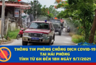 Thông tin phòng, chống dịch Covid-19 tại Hải Phòng, tính từ 6h đến 18h ngày 9/7/2021