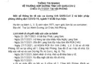 Thông tin nhanh về trường hợp dương tính với SARS-CoV-2 chiều ngày 31/7/2021