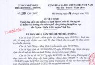 Từ 18h ngày 6/8/2021, thành lập thêm Chốt phụ kiểm soát hướng vào thành phố bằng đường bộ tại khu vực cầu Nghìn – QL.10, huyện Vĩnh Bảo