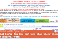 Cập nhật hướng dẫn tạm thời biện pháp phòng chống dịch COVID-19 ngày 26/8/2021