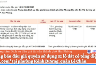 Thông báo đấu giá quyền sử dụng 01 lô đất có tổng diện tích 6.849,09m² tại phường Kênh Dương, quận Lê Chân