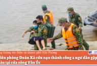 Đồn Biên phòng Đoàn Xá cứu nạn thành công 2 ngư dân gặp sự cố chìm tàu tại cửa sông Văn Úc