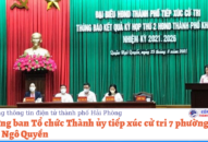 Trưởng ban Tổ chức Thành ủy tiếp xúc cử tri 7 phường thuộc quận Ngô Quyền