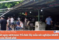 Từ 8 giờ 00 ngày 28/8/2021: Tổ chức lấy mẫu xét nghiệm SARS-CoV-2 lái xe toàn thành phố