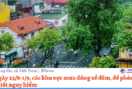 Từ ngày 23/8-1/9, các khu vực mưa dông về đêm, đề phòng thời tiết nguy hiểm