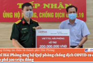 Viettel Hải Phòng ủng hộ Quỹ phòng chống dịch COVID-19 của thành phố 300 triệu đồng