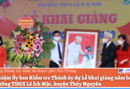 Chủ nhiệm Ủy ban Kiểm tra Thành ủy dự Lễ khai giảng năm học mới tại Trường THCS Lê Ích Mộc, huyện Thủy Nguyên