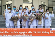 Quốc Oai đón 110 tình nguyện viên TP Hải Phòng hỗ trợ xét nghiệm, tiêm vaccine phòng Covid-19