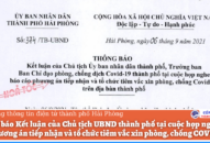 Thông báo Kết luận của Chủ tịch UBND thành phố tại cuộc họp nghe báo cáo phương án tiếp nhận và tổ chức tiêm vắc xin phòng, chống COVID-19