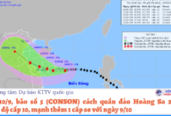 Cập nhật thông tin ngày 10/9 về Bão số 5 (CONSON)