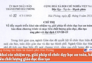 Triển khai các nhiệm vụ, giải pháp tổ chức dạy học an toàn, bảo đảm mục tiêu chất lượng giáo dục đào tạo