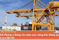 8 tháng của năm 2021, hàng hóa thông qua Cảng Hải Phòng đạt gần 20 triệu tấn