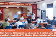 Đối thoại với các hộ dân có đất thu hồi phục vụ giải phóng mặt bằng Dự án đầu tư hạ tầng kỹ thuật Khu đô thị mới Bắc sông Cấm trên địa bàn xã Tân Dương (huyện Thủy Nguyên)