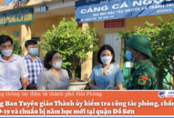 Trưởng Ban Tuyên giáo Thành ủy kiểm tra công tác phòng, chống dịch COVID-19 và chuẩn bị năm học mới tại quận Đồ Sơn