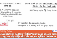 Người đi/đến từ tỉnh Hà Nam về Hải Phòng từ ngày 15-27/9/2021 thực hiện khai báo y tế và lấy mẫu xét nghiệm COVID-19