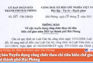 Thông báo Tuyển dụng công chức theo chỉ tiêu biên chế giao năm 2021 tại thành phố Hải Phòng