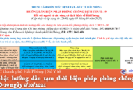 Cập nhật hướng dẫn tạm thời biện pháp phòng chống dịch COVID-19 ngày 5/10/2021