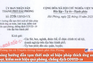 Hải Phòng hướng dẫn tạm thời một số biện pháp thích ứng an toàn, linh hoạt, kiểm soát hiệu quả phòng, chống dịch COVID-19