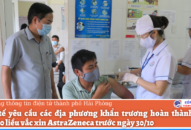 Khẩn trương hoàn thành tiêm 320.000 liều vắc xin AstraZeneca trước ngày 30/10