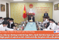 Quốc hội thảo luận trực tuyến về một số cơ chế, chính sách đặc thù phát triển thành phố Hải Phòng, các tỉnh: Nghệ An, Thanh Hóa, Thừa Thiên Huế