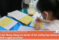 Thông tin nhanh về hai trường hợp dương tính với SARS-CoV-2 ngày 22/10/2021 tại Hải Phòng