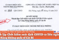 Thành lập Chốt kiểm soát dịch COVID-19 liên ngành tại Cảng Hàng không quốc tế Cát Bi