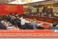 Đồng chí Trần Tuấn Anh Ủy viên Bộ Chính trị, Trưởng Ban Kinh tế Trung ương làm việc với Ban Thường vụ Thành ủy về việc thực hiện Nghị quyết số 19-NQ/TW