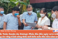 Xã Quốc Tuấn (huyện An Dương): Phấn đấu đến ngày 15/10 triển khai thi công các công trình nông thôn mới kiểu mẫu đầu tiên năm 2021